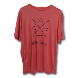 Body Glove Rash Guard Swim Shirt Coral UVP 50 Spandex Men’s L